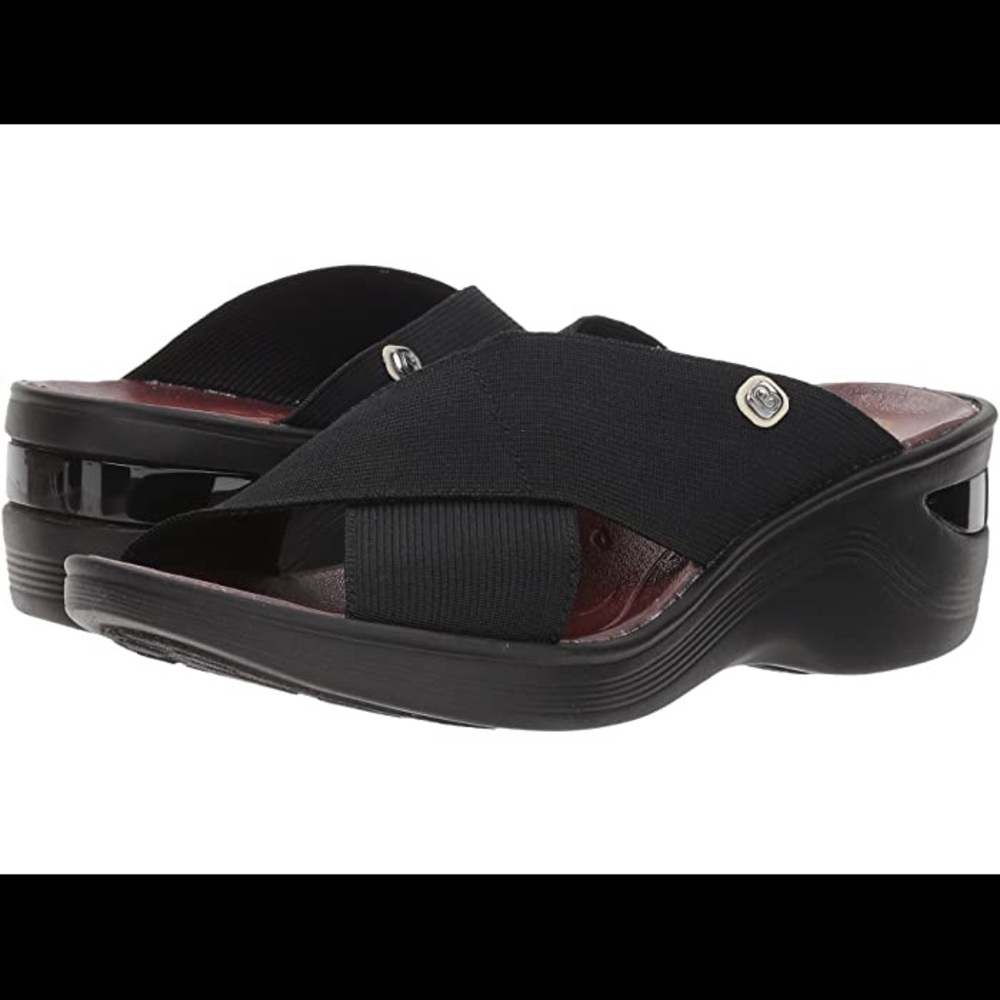 BZEES Desire Wedge Peeptoe Sandals